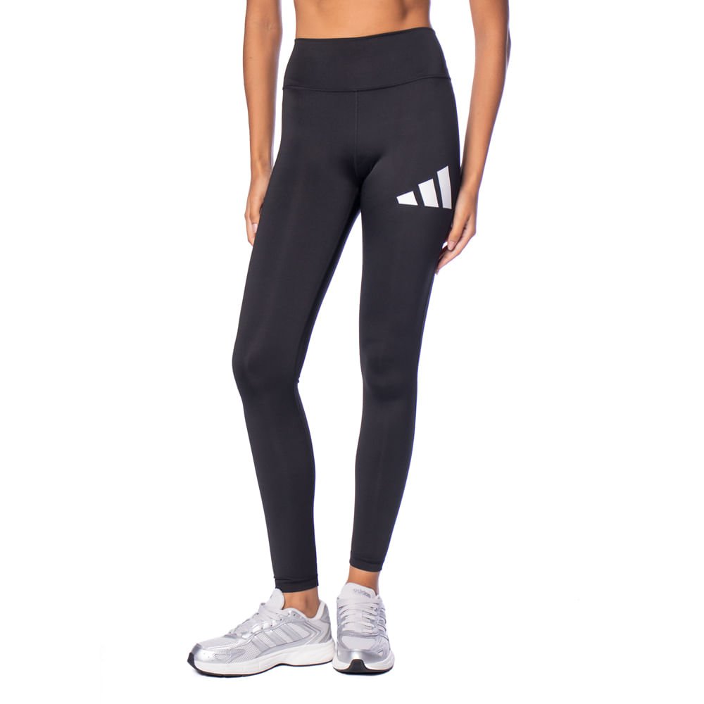 Legging Feminina Adidas Logo AEROREADY Preto/Branco