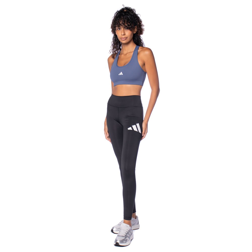 Legging Feminina Adidas Logo AEROREADY Preto/Branco Preto 5