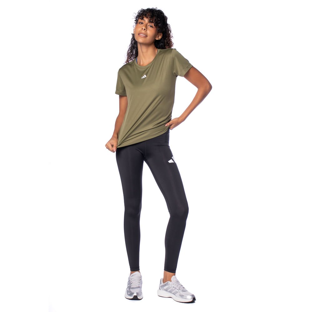 Camiseta Feminina Adidas Treino Básica Verde Verde 4