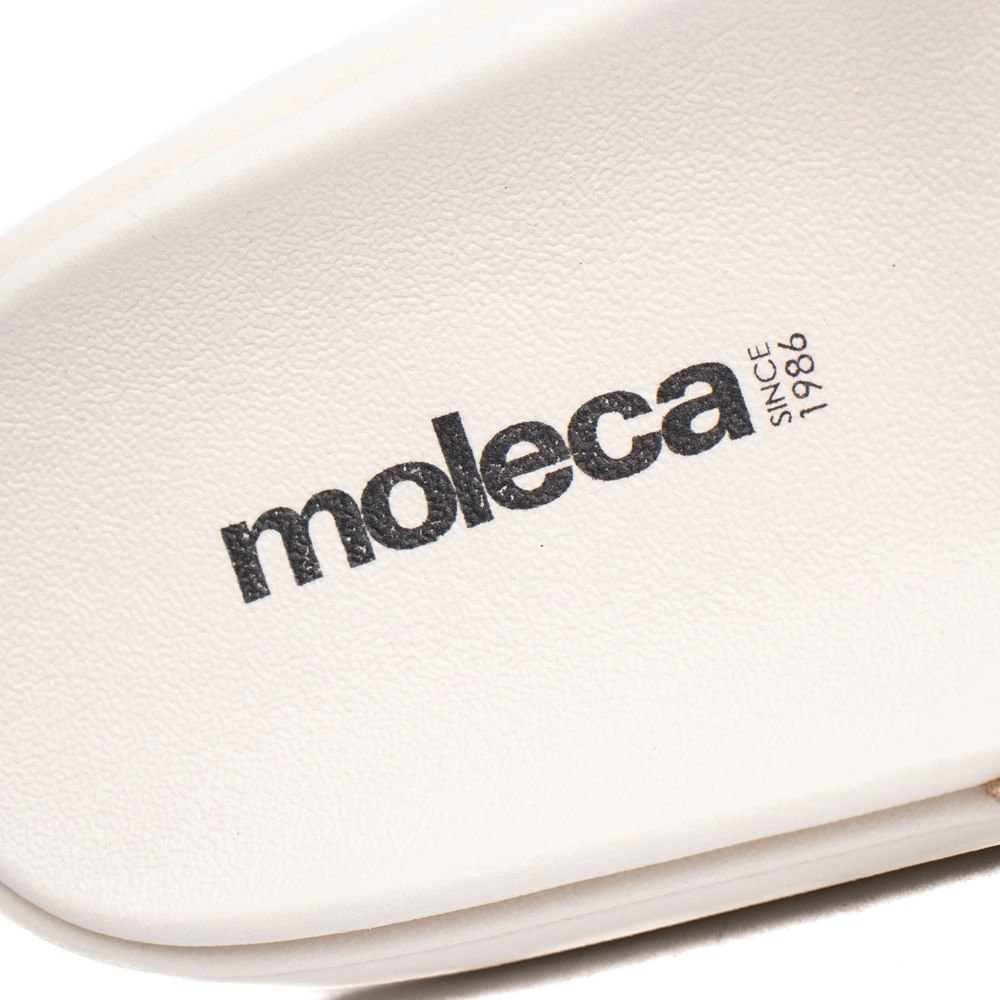 Chinelo Slide Feminino Moleca Flatform Strass Off White Branco 4