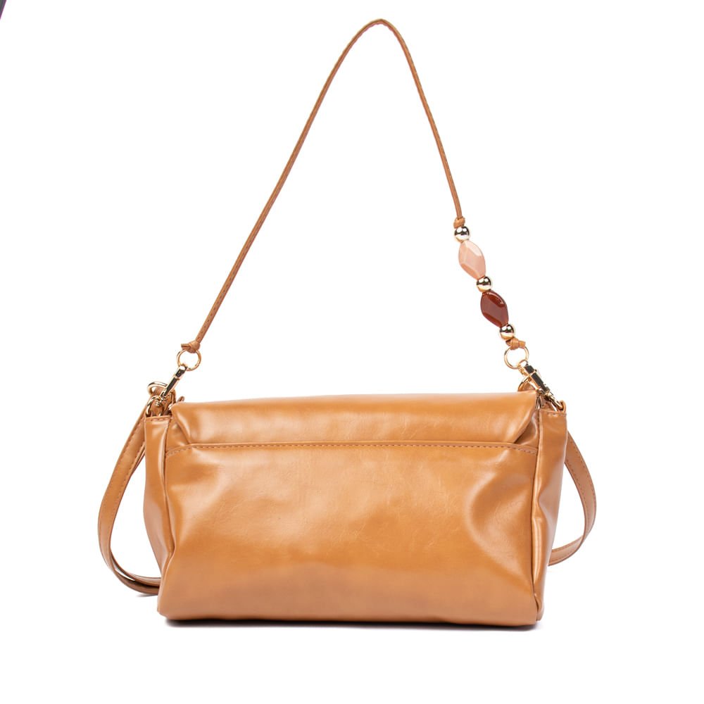 Bolsa Feminina Rafitthy Tiracolo Flap Caramelo Marrom 2