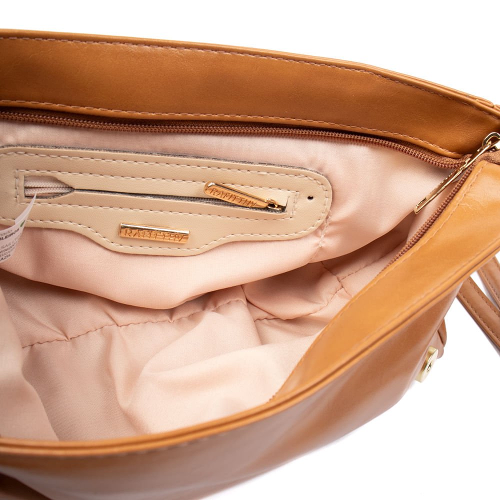 Bolsa Feminina Rafitthy Tiracolo Flap Caramelo Marrom 4