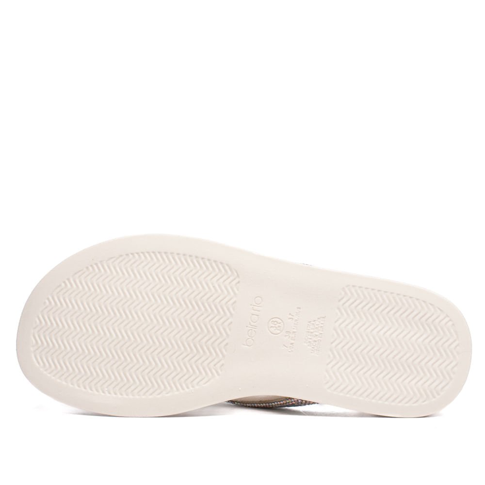 Chinelo Feminino Beira Rio Casual Strass Brilho Branco Branco 3