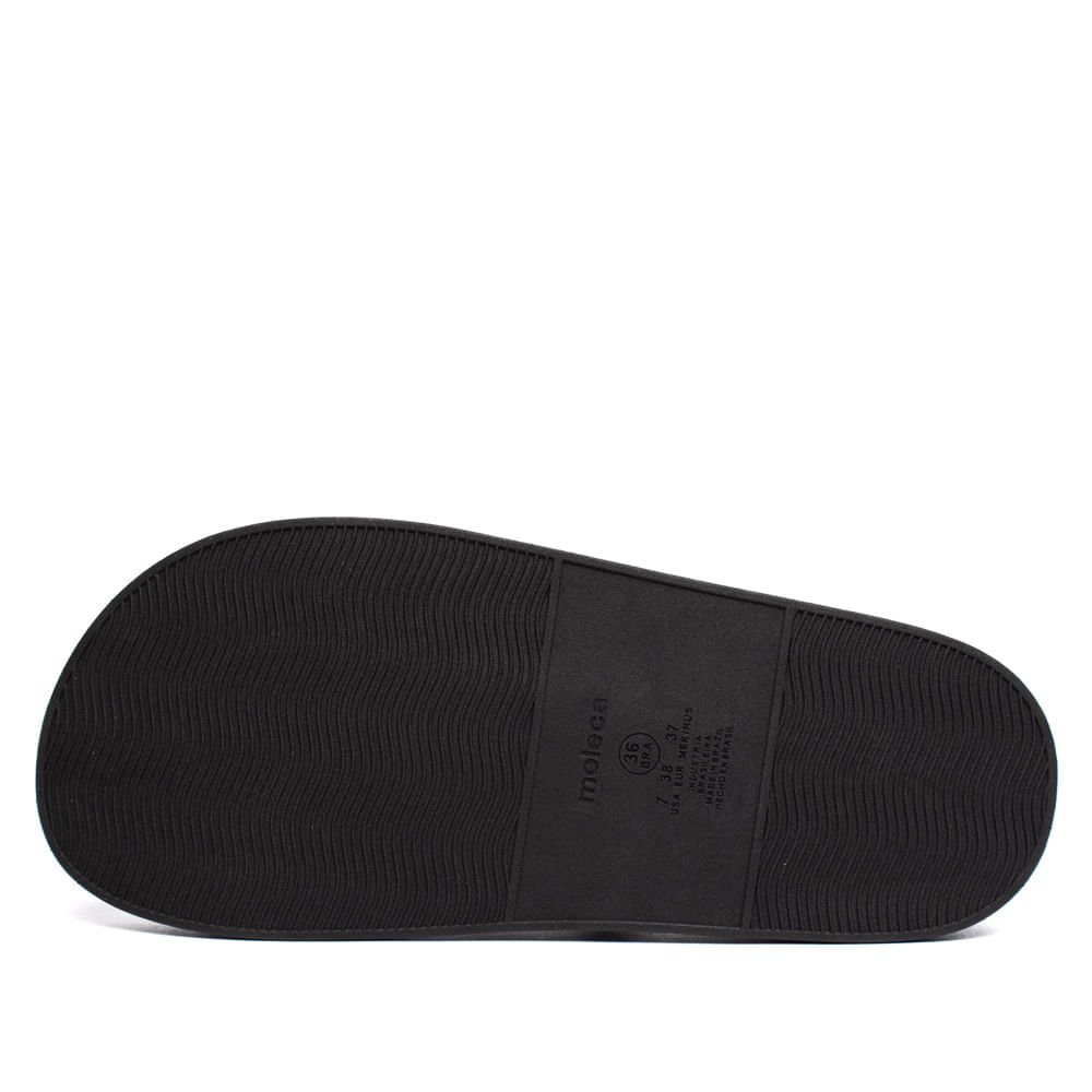 Chinelo Slide Feminino Moleca Flatform Pedrarias Preto Preto 3