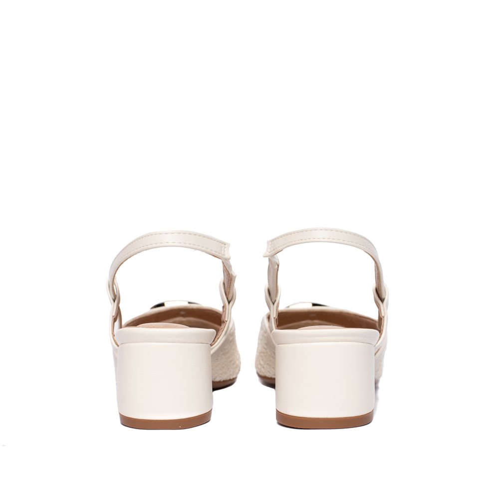 Scarpin Feminino Beira Rio Slingback Tramado Off White Branco 3