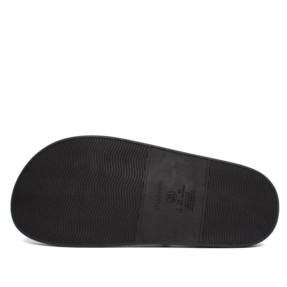 Chinelo Slide Feminino Moleca Flatform Pedrarias Preto Preto 3