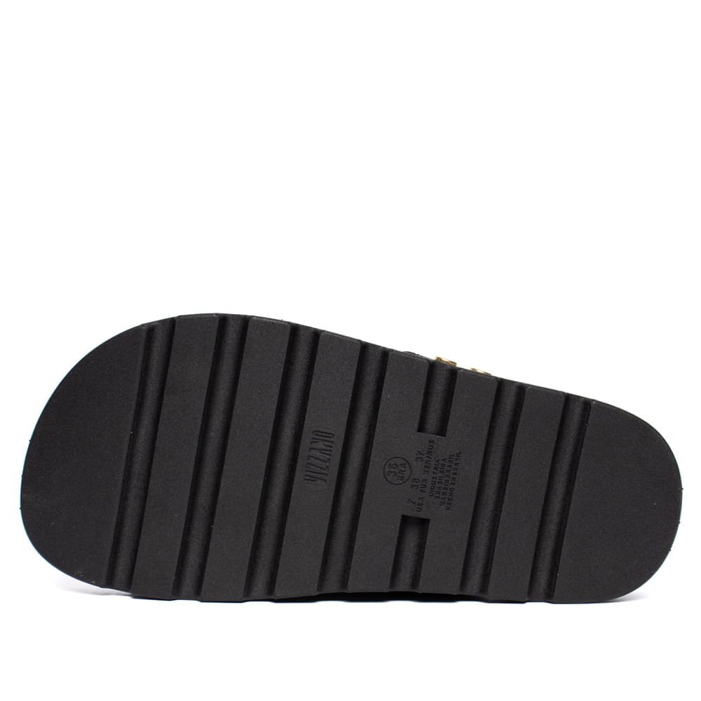 Chinelo Tiras Feminino Vizzano Pelica Flatform Preto/Dourado Preto 3