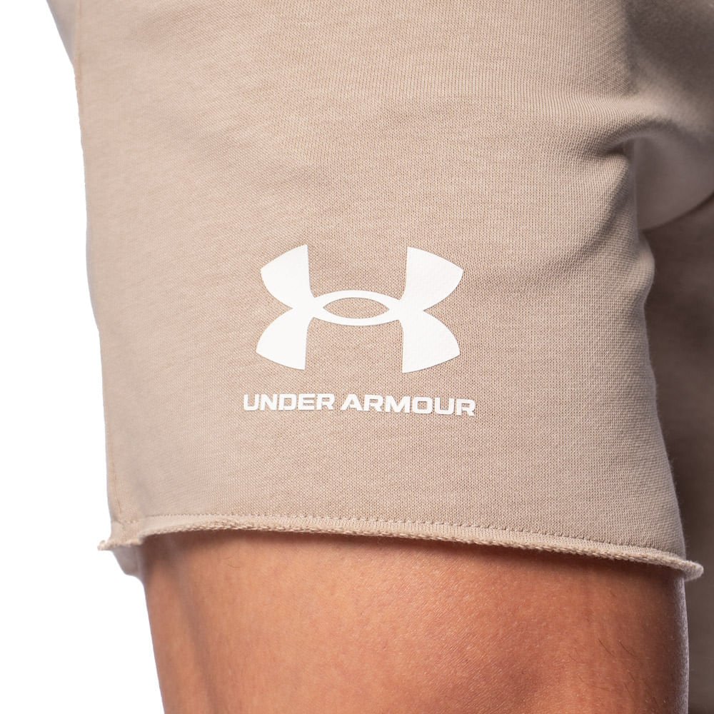 Bermuda Masculina Under Armour Rival Terry Moletom Bege Bege 4
