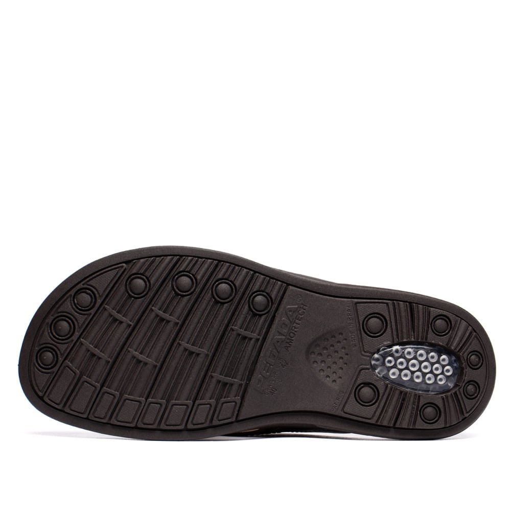 Chinelo Masculino Pegada Amortech Couro Marrom Pinhão