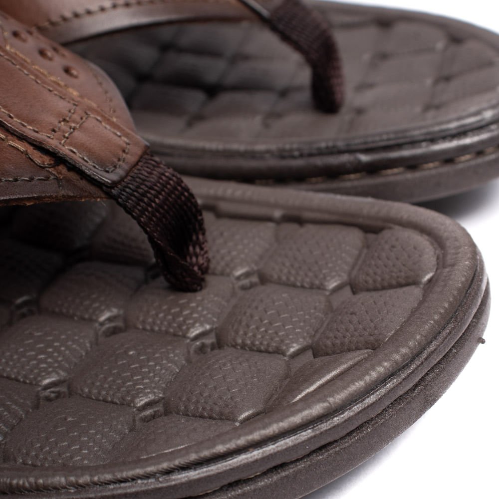 Chinelo Masculino Pegada Amortech Couro Marrom Pinhão Marrom 5