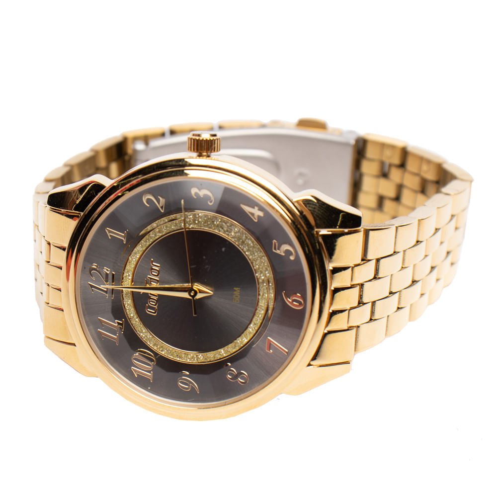 Relógio Feminino Condor Co2035njs/K4p Kit Preto/Dourado Preto/Dourado 5