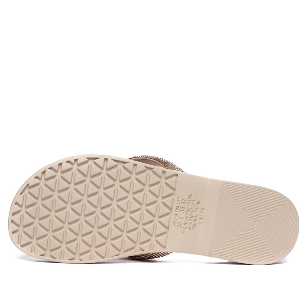 Chinelo Feminino Mississipi Napa Conforto Strass Bege Bege 3