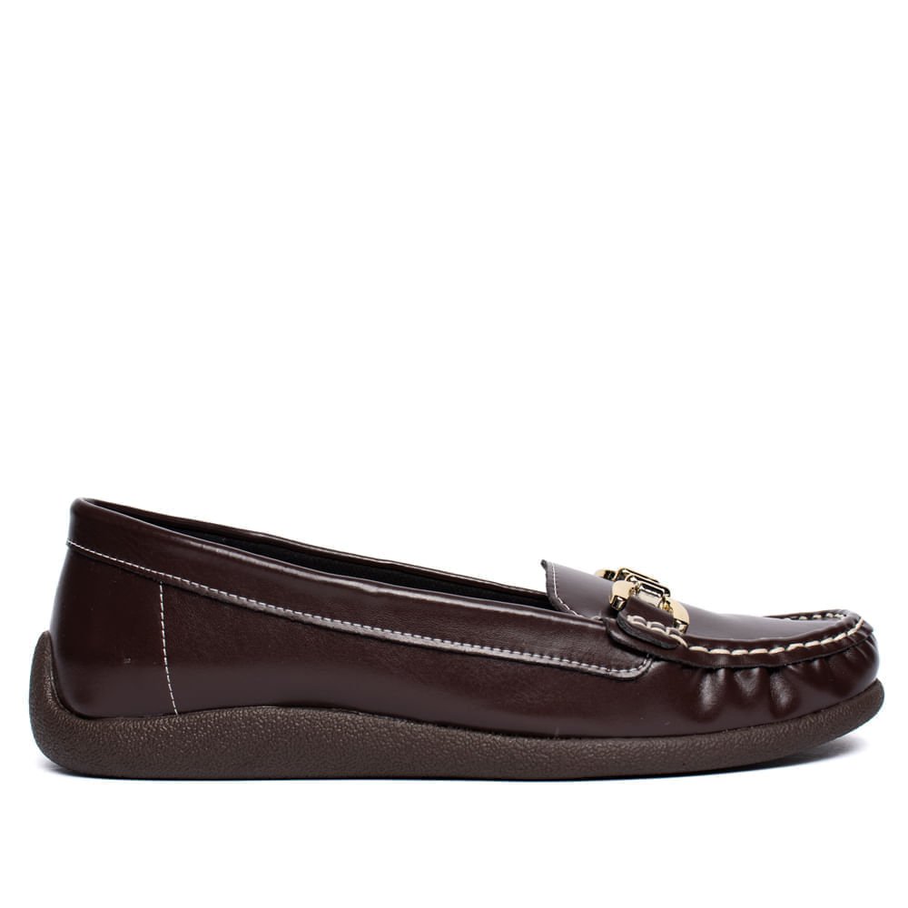 Mocassim Feminino Modare Napa Verniz Marrom Escuro