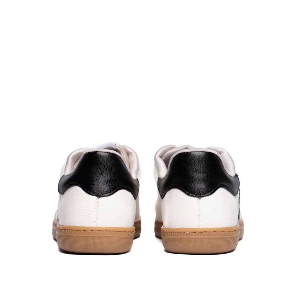 Tênis Feminino Via Marte Casual Napa Camurça Branco/Preto Branco 3