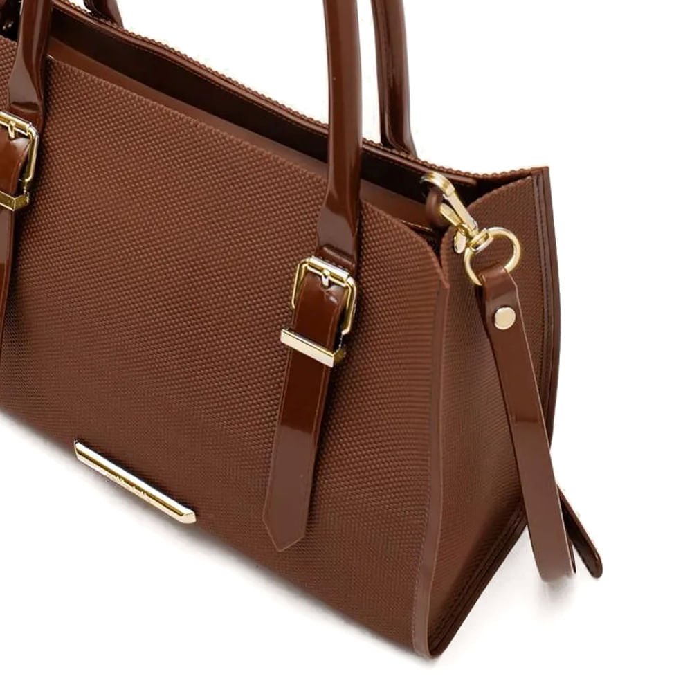 Bolsa Feminina Petite Jolie Tote Média Texturizada Marrom Marrom 2
