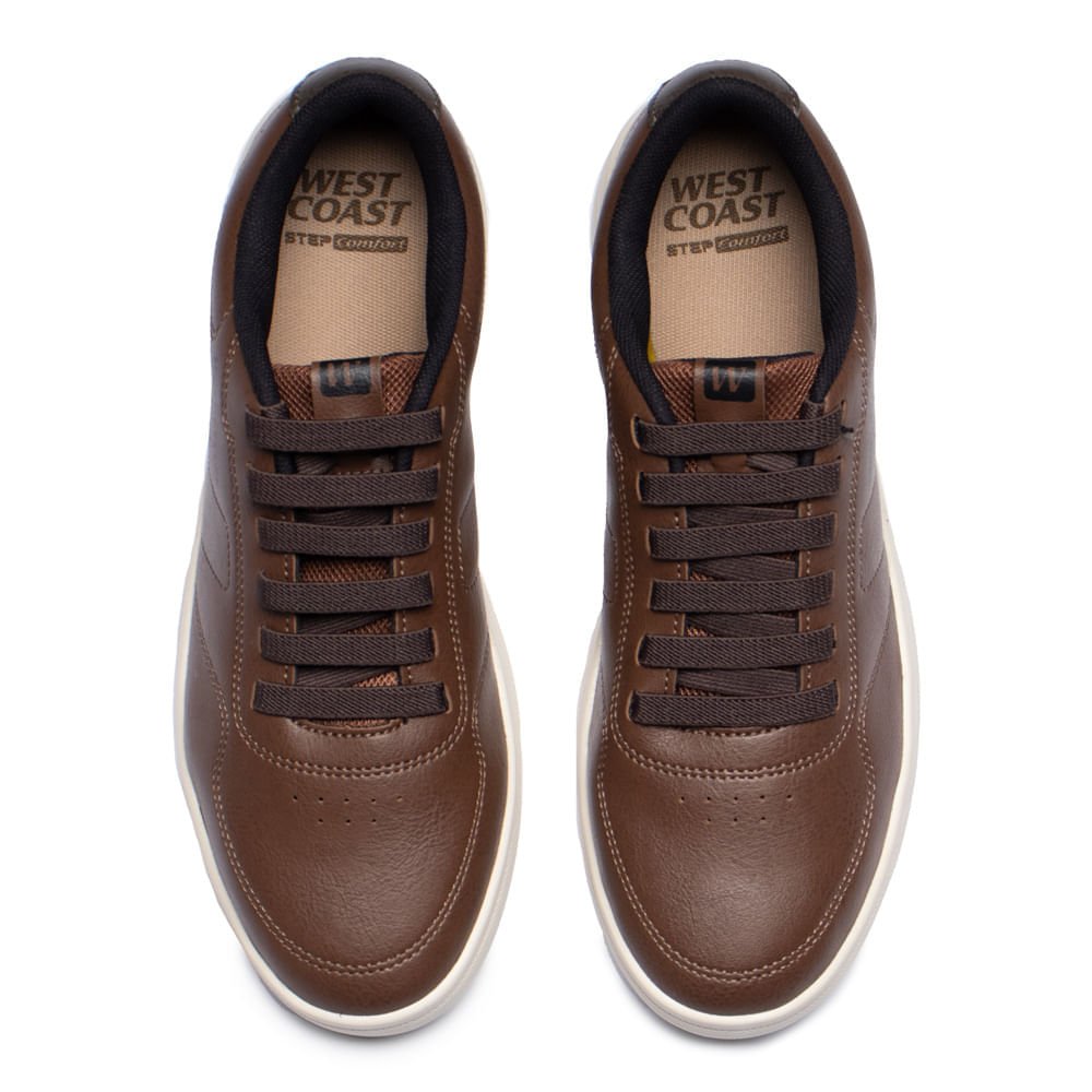 Sapatênis Masculino West Coast Dublin Calce Fácil Marrom Marrom 5