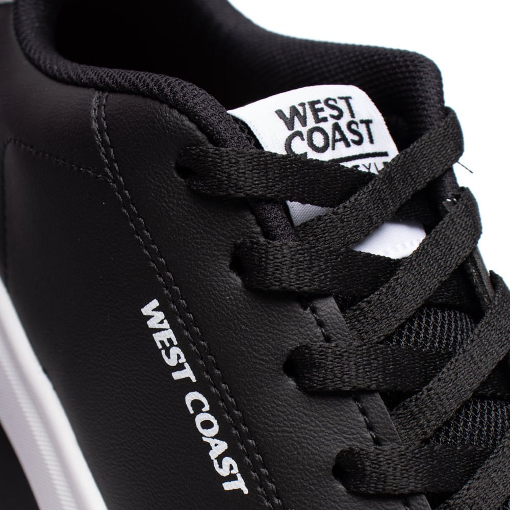 Sapatênis Masculino West Coast Casual Preto/Branco Preto 4