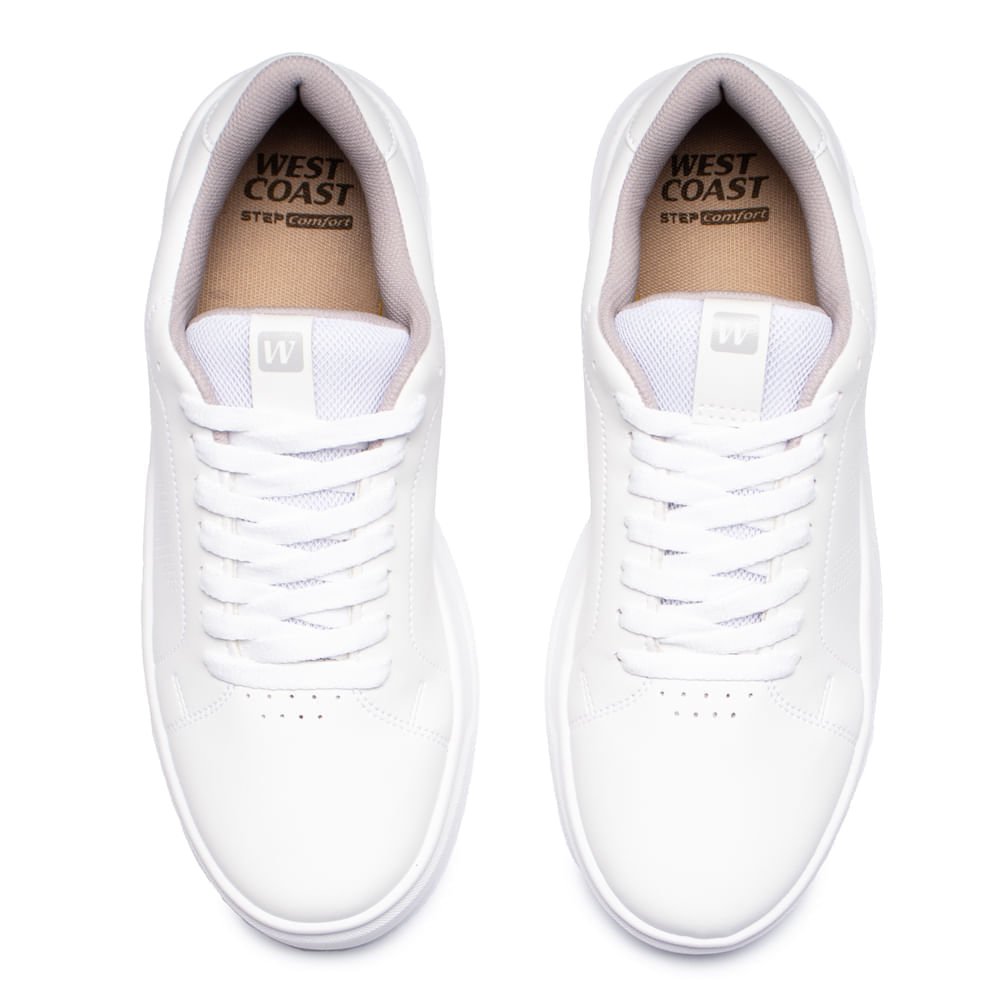 Sapatênis Masculino West Coast Silver Solado Alto Branco Branco 4