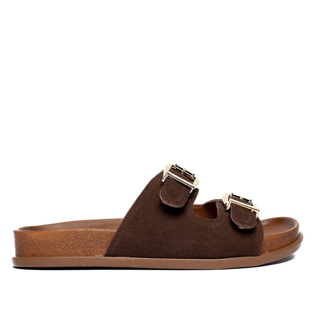 Chinelo Slide Feminino Vizzano Fivelas Marrom Marrom 2