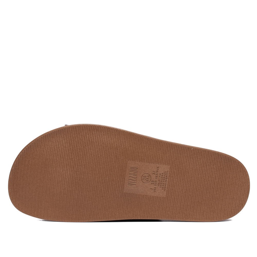 Chinelo Slide Feminino Vizzano Fivelas Marrom Marrom 3