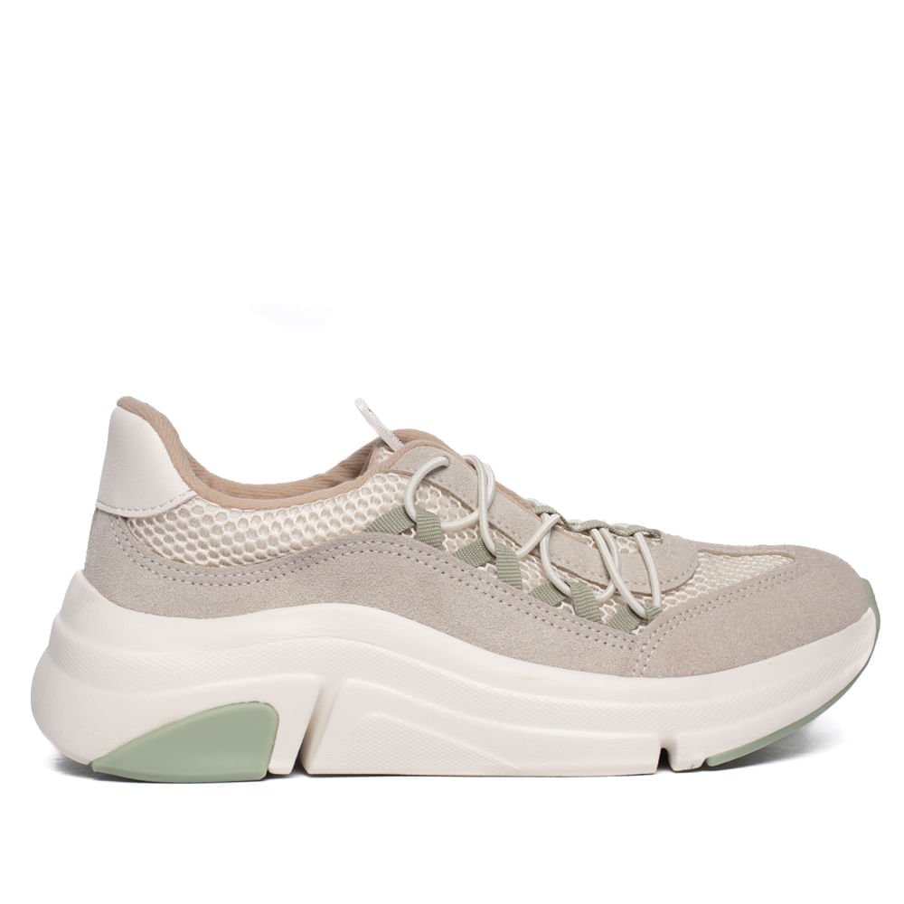 Tênis Feminino Modare Conforto Calce Fácil Cinza/Verde