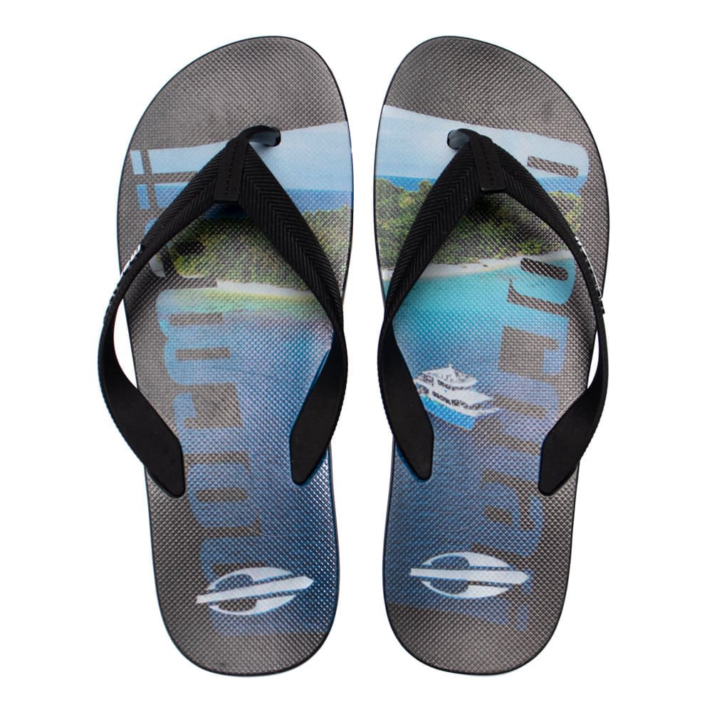 Chinelo Masculino Mormaii Tropical Pro Texturas Preto/Azul