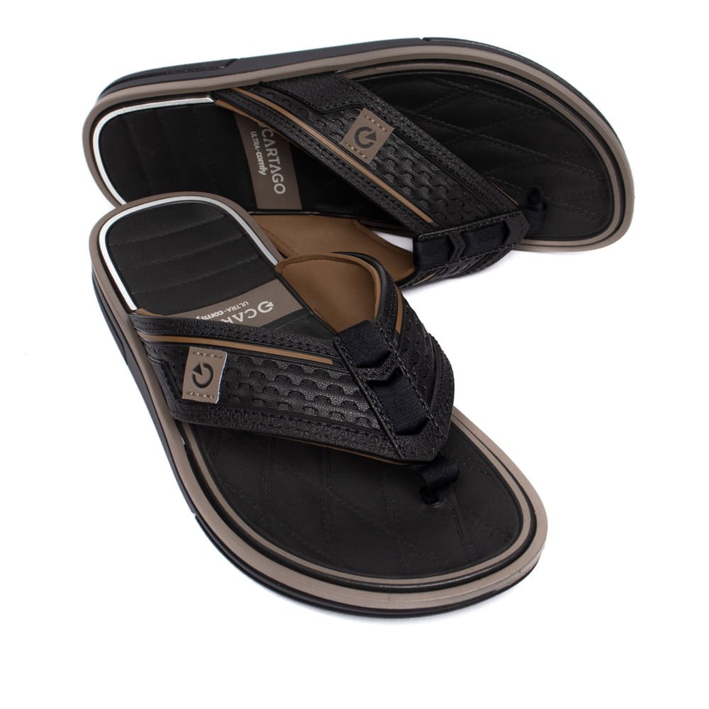 Chinelo Masculino Cartago Lyon V Tira Dedo Preto/Marrom Preto 4