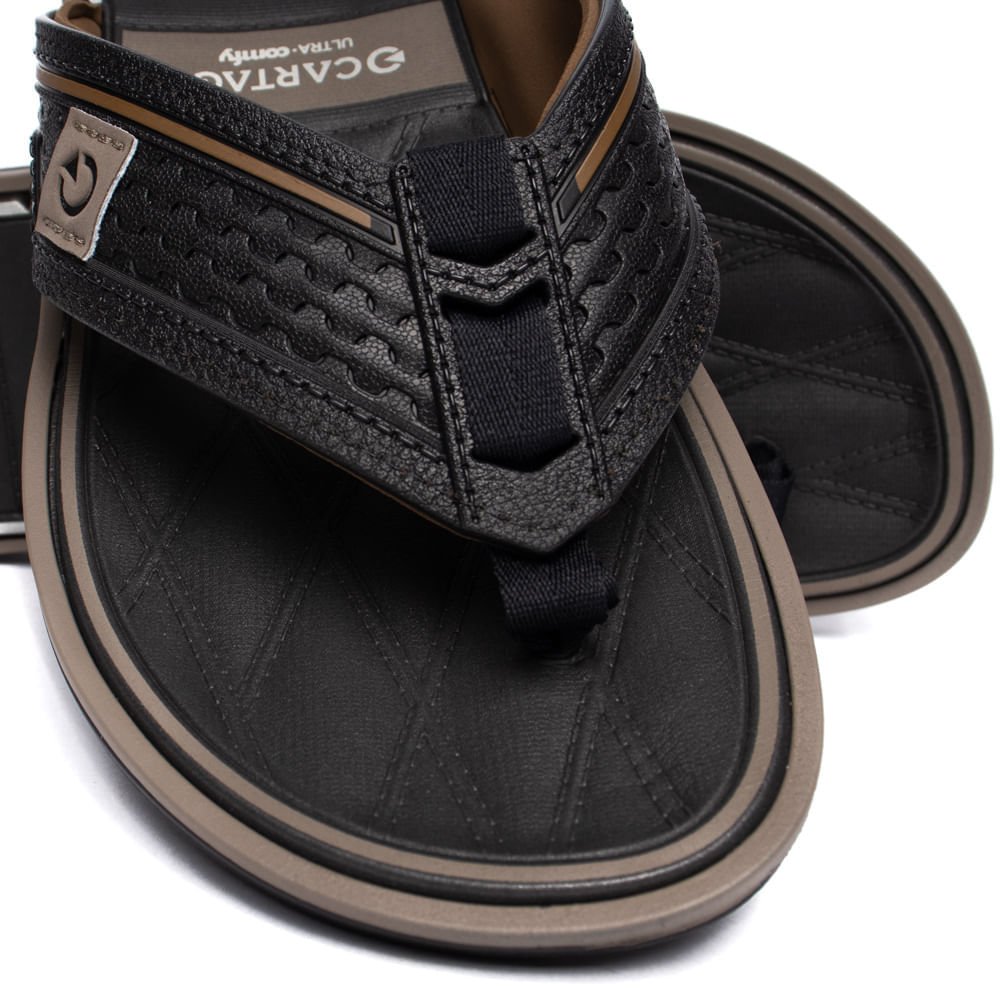 Chinelo Masculino Cartago Lyon V Tira Dedo Preto/Marrom Preto 5