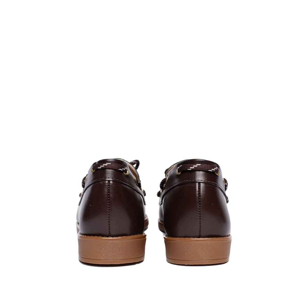 Mocassim Feminino Beira Rio Verniz Náutico Marrom Escuro Marrom 3