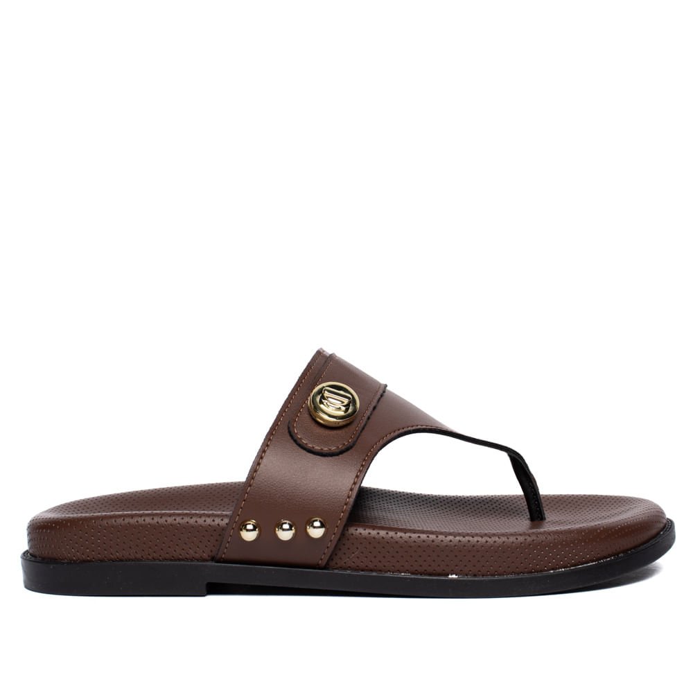 Chinelo Feminino Modare Napa Suprema Tiras Marrom Escuro