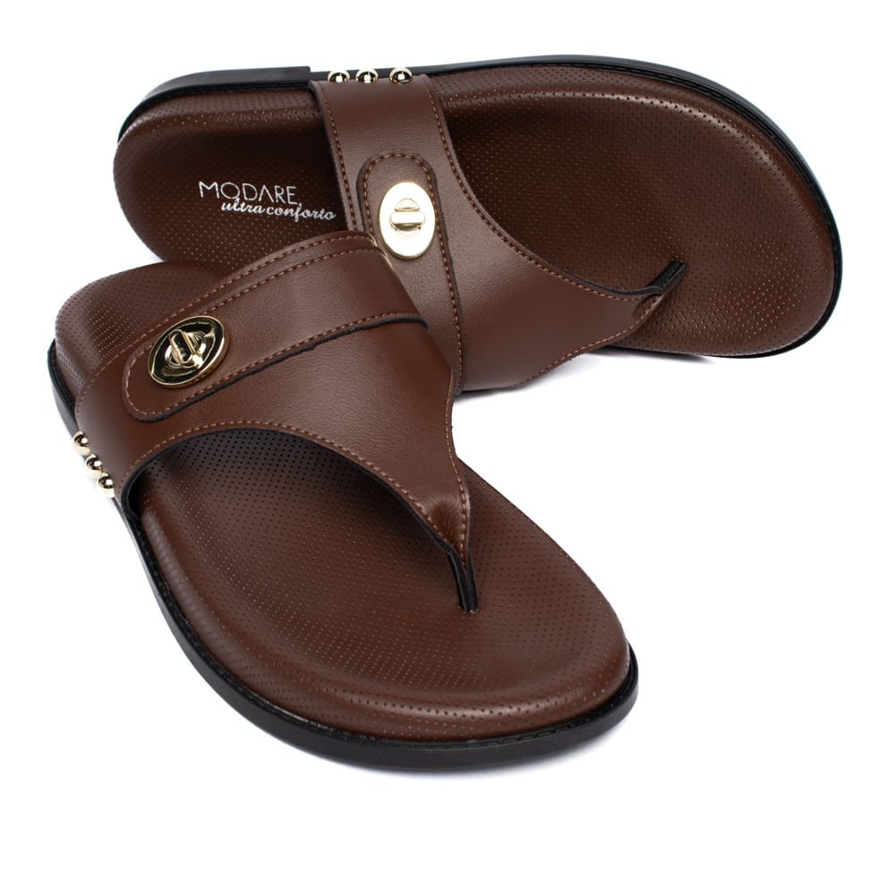 Chinelo Feminino Modare Napa Suprema Tiras Marrom Escuro Marrom 2