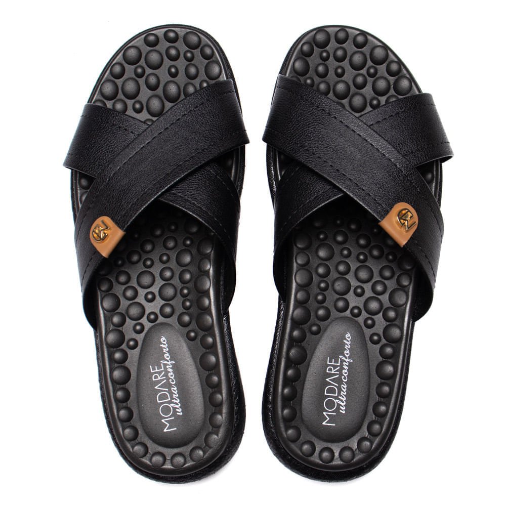 Chinelo Slide Feminino Modare Flatform Soft Bubble Preto