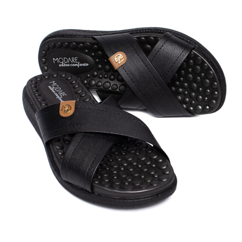 Chinelo Slide Feminino Modare Flatform Soft Bubble Preto Preto 5
