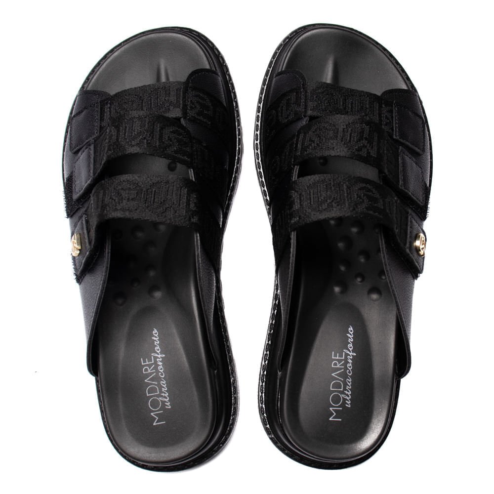 Chinelo Slide Feminino Modare Flatform Gorgurão Preto