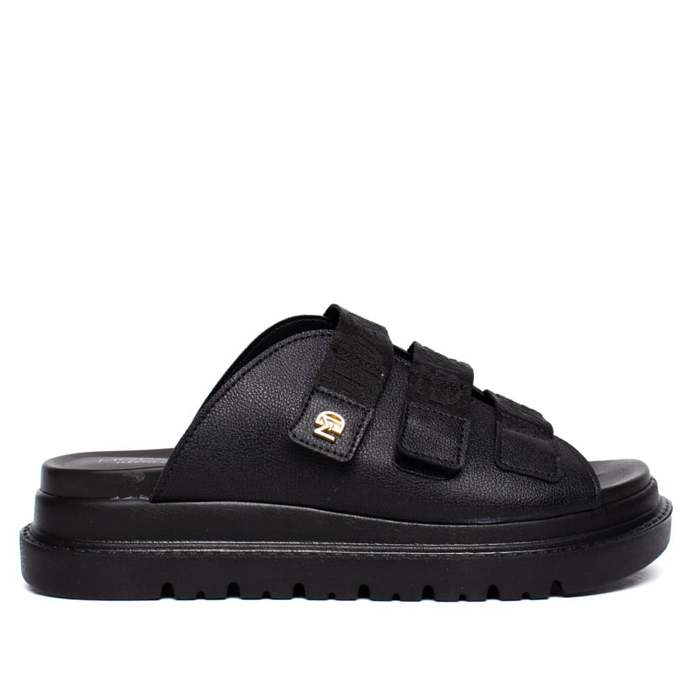 Chinelo Slide Feminino Modare Flatform Gorgurão Preto Preto 4