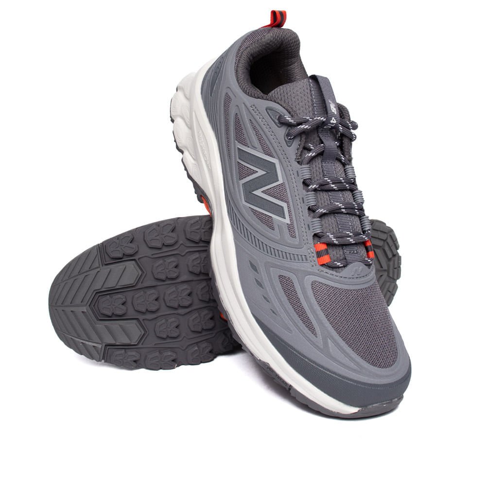 Tênis Masculino New Balance 410 At Tread Cinza/Vermelho Cinza 5