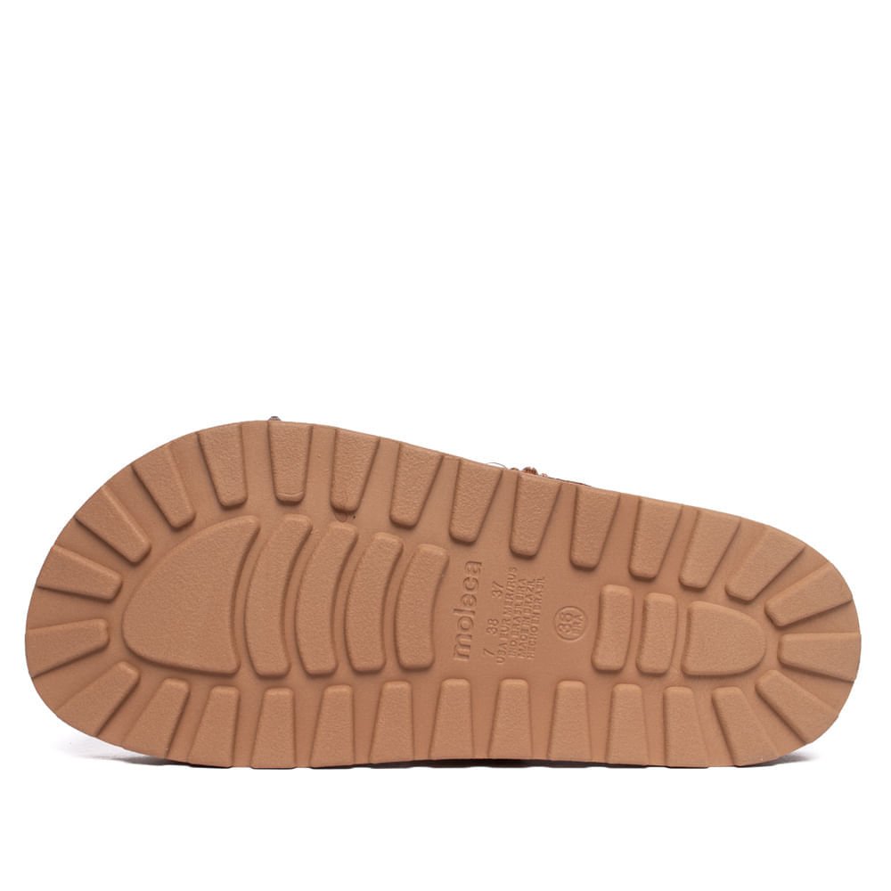 Chinelo Slide Feminino Moleca Flatform Brilho Nude/Dourado Branco 3