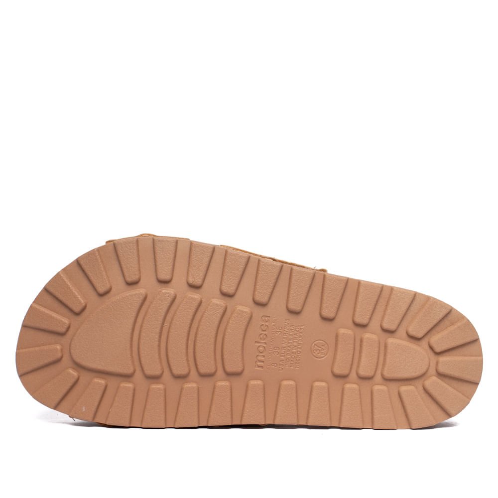 Chinelo Slide Feminino Moleca Flatform Laço Bege Bege 3