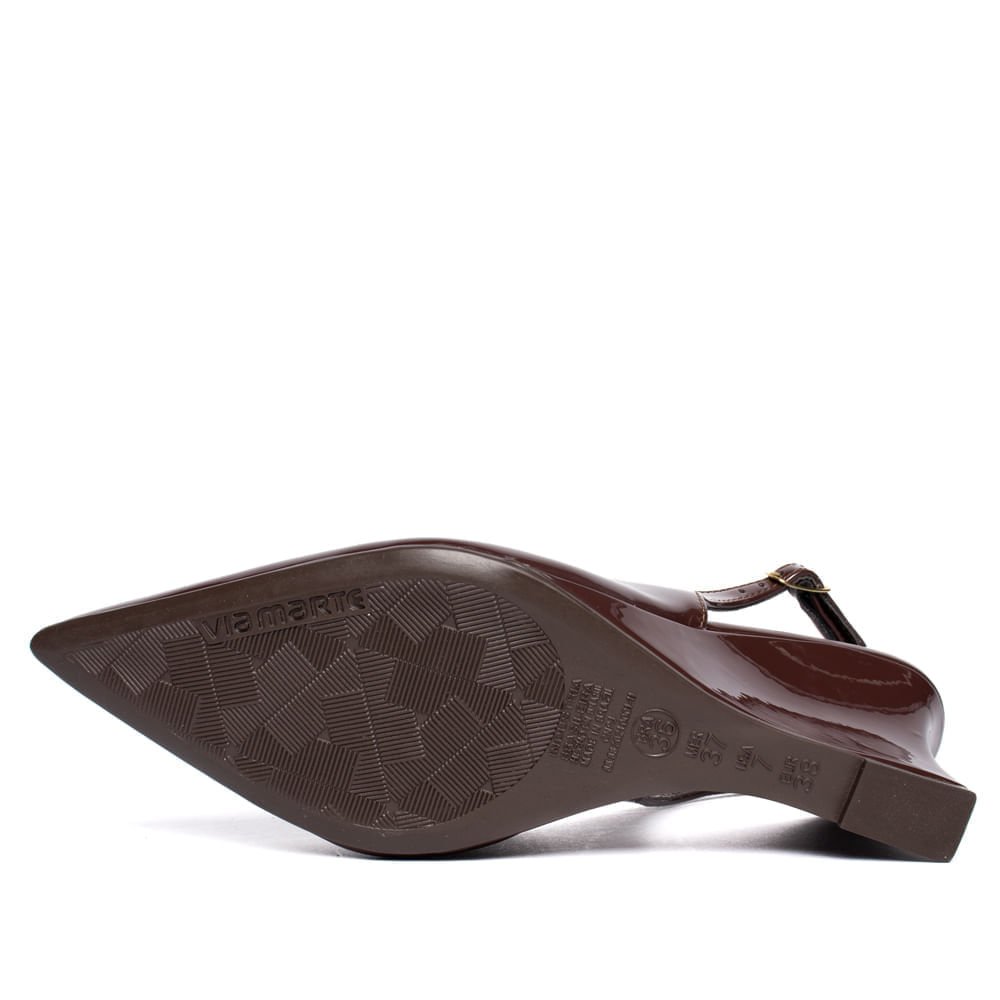 Sapato Feminino Via Marte Scarpin Anabela Marrom Escuro Marrom 2