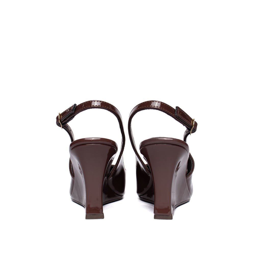 Sapato Feminino Via Marte Scarpin Anabela Marrom Escuro Marrom 3