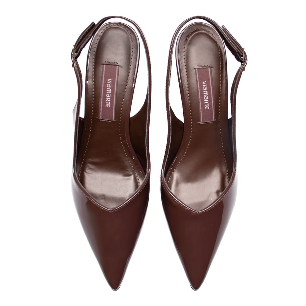 Sapato Feminino Via Marte Scarpin Anabela Marrom Escuro Marrom 4