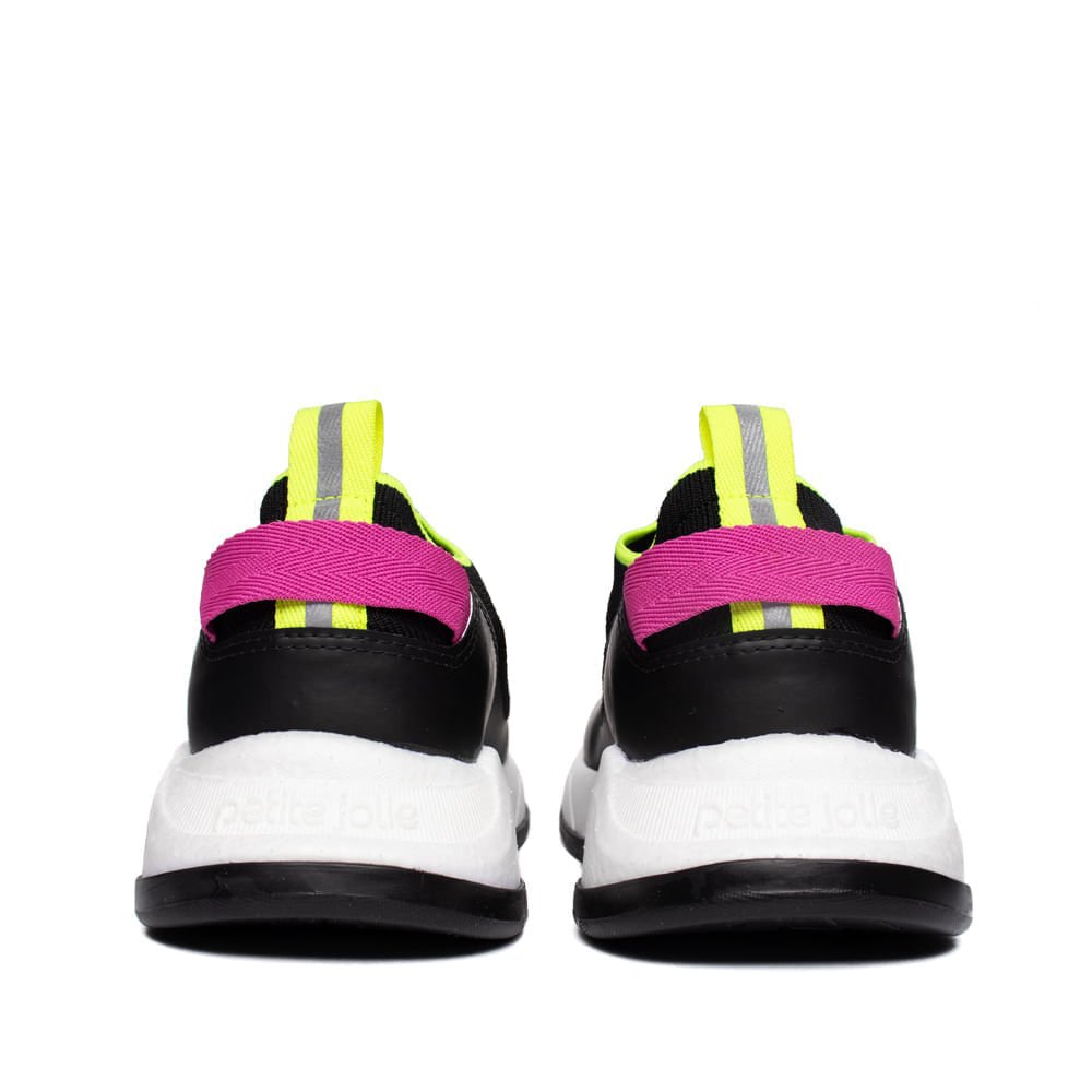 Tênis Feminino Petite Jolie Puff Sneaker Casual Preto/Multi Preto 2