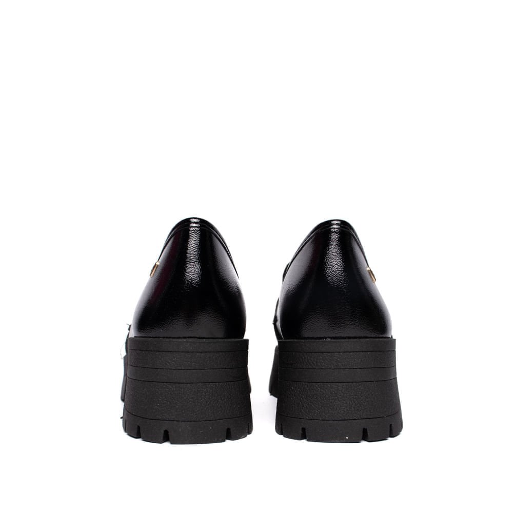 Mocassim Feminino Mississipi Loafer Tratorado Verniz Preto Preto 3