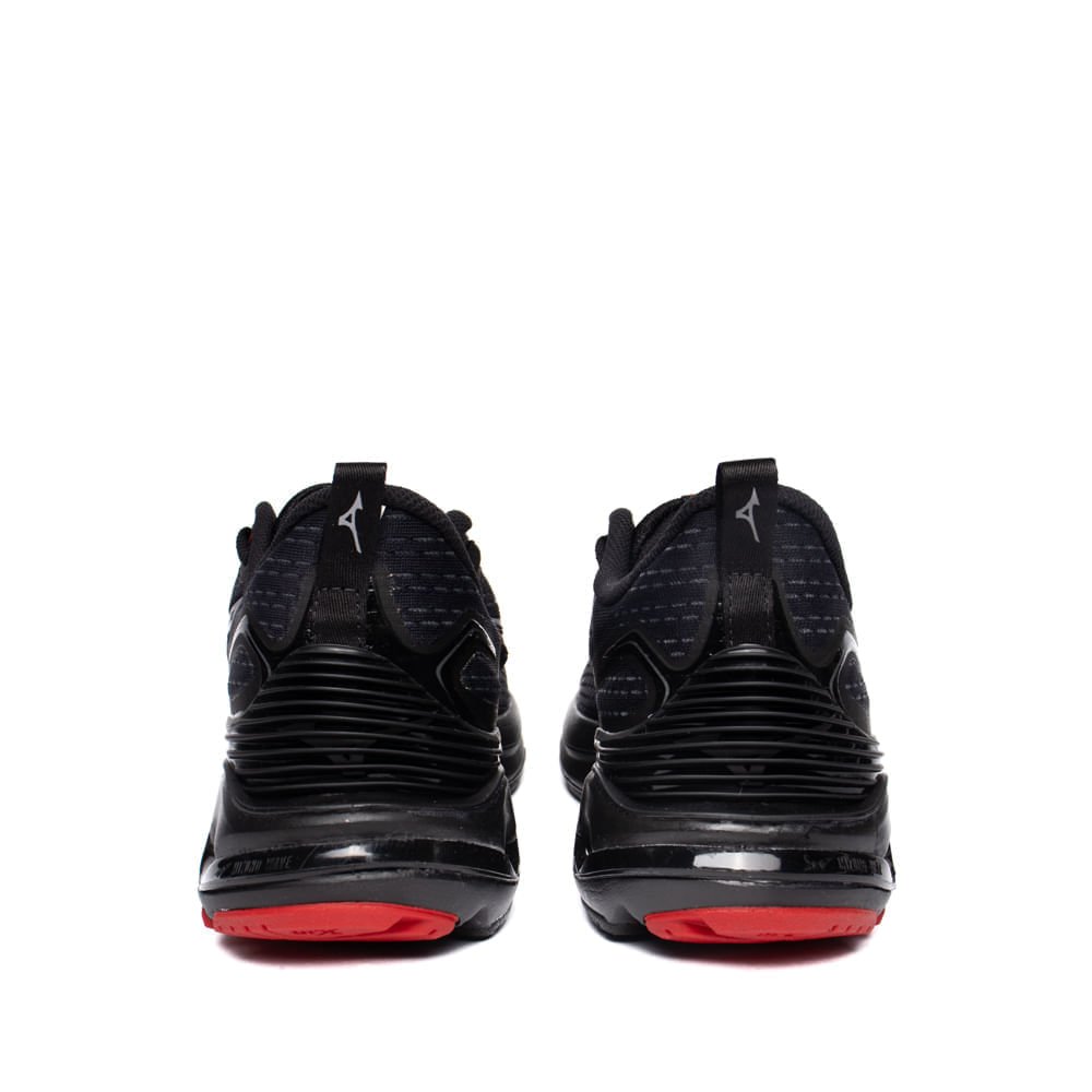 Tênis Masculino Mizuno Wave Dynasty 8 Preto/Vermelho Preto 3