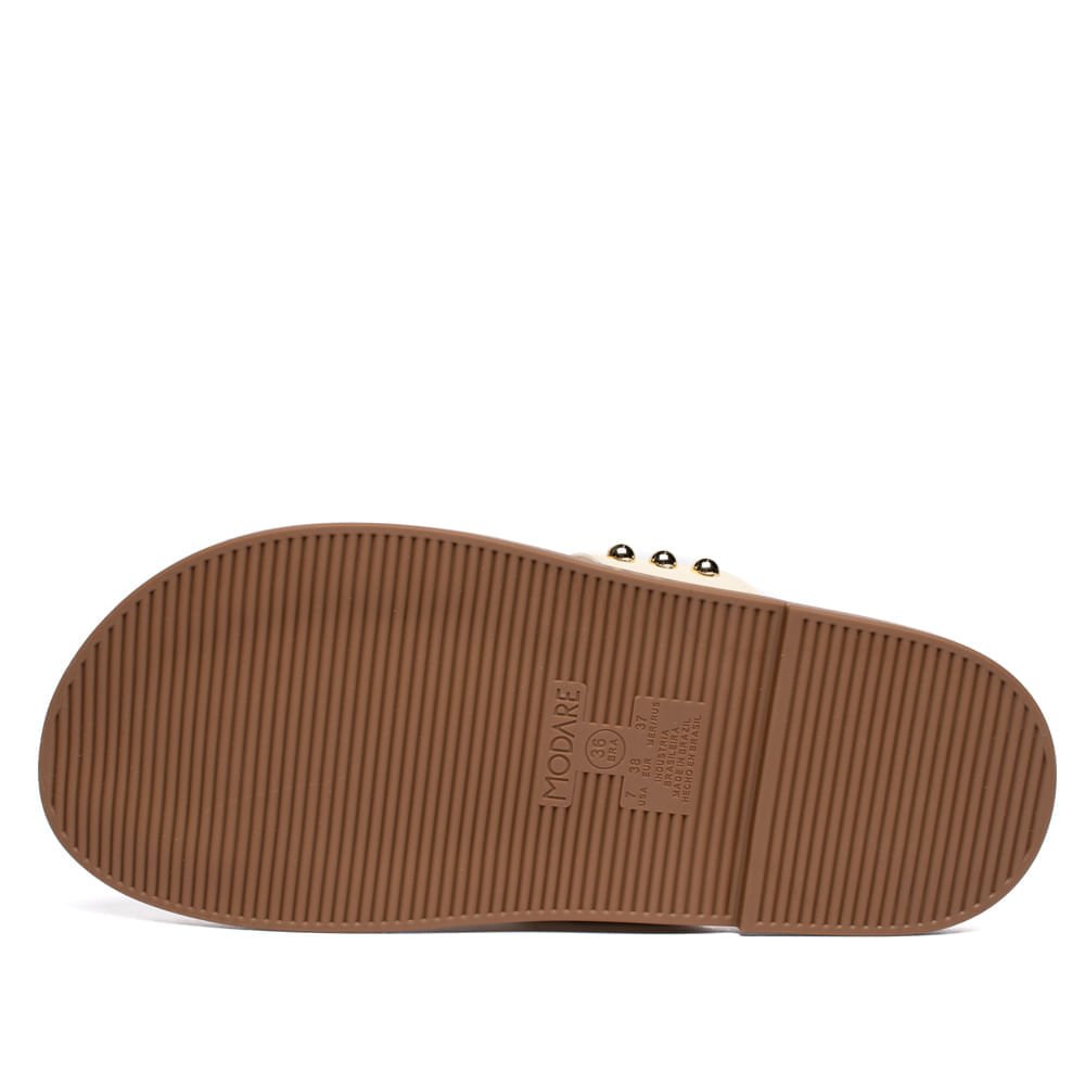 Chinelo Feminino Modare Napa Nobuck Tiras Creme Bege 3