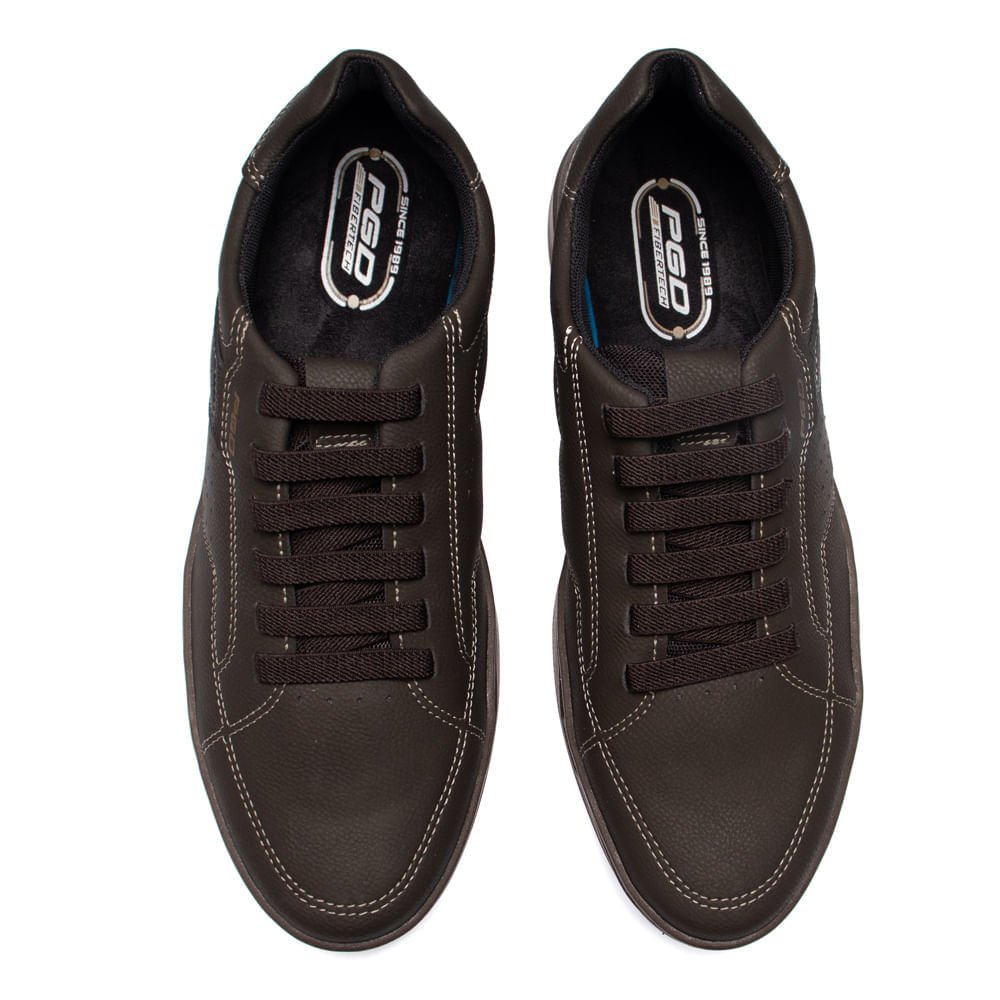Sapatênis Masculino Pegada Vano Microfibra Casual Café/Preto Marrom 4