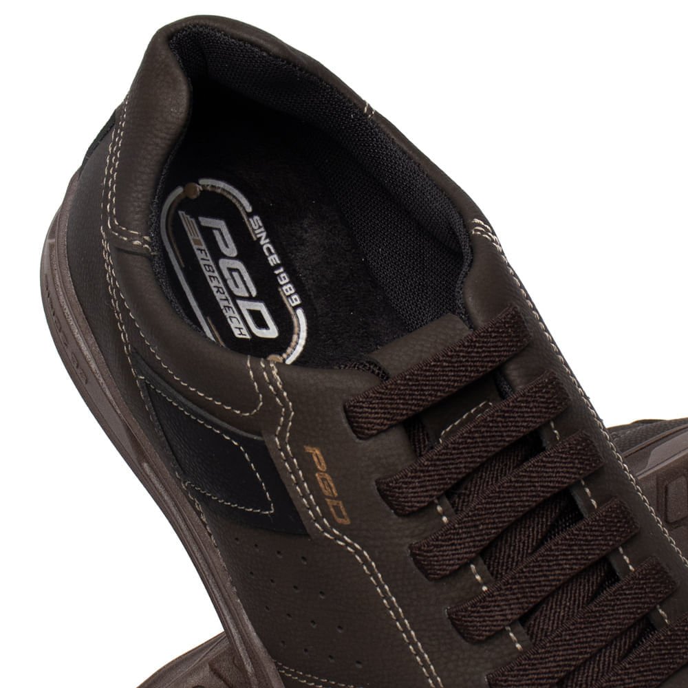 Sapatênis Masculino Pegada Vano Microfibra Casual Café/Preto Marrom 6
