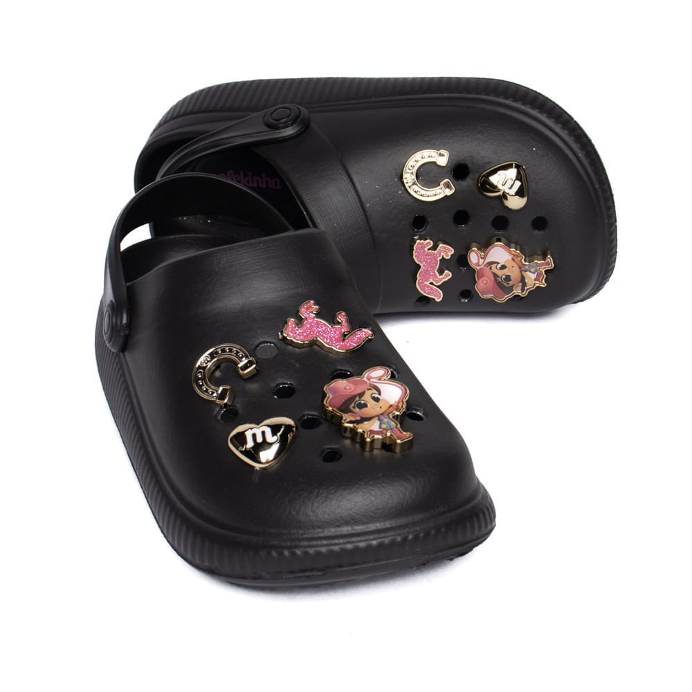 Sandália Babuche Infantil Molekinha Eva Pins Country Preto Preto 6