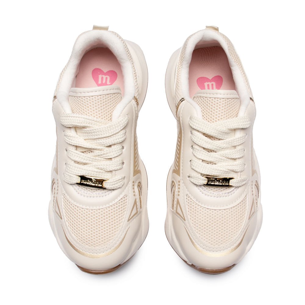 Tênis Infantil Molekinha Napa Chunky Mesh Branco/Dourado Branco 4