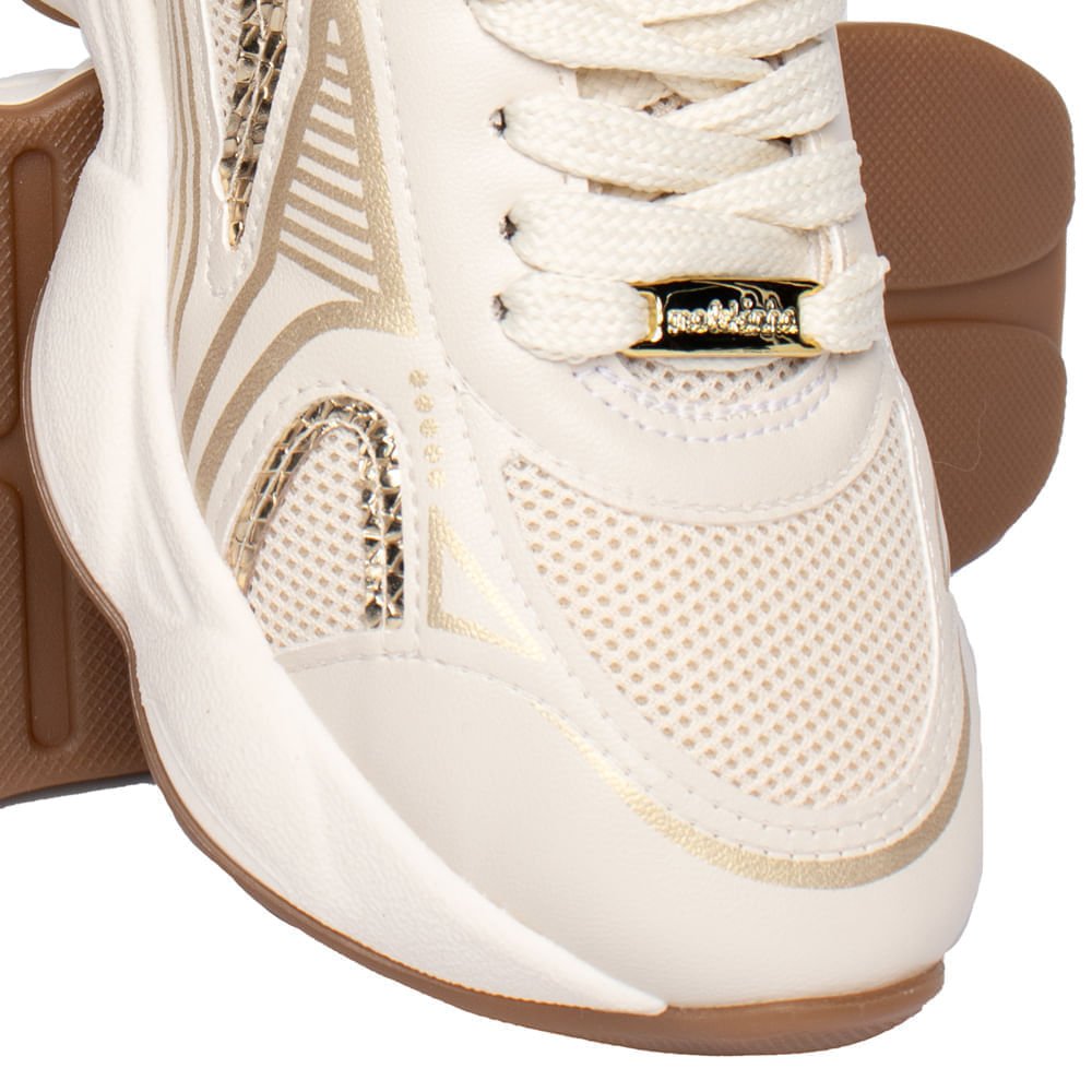 Tênis Infantil Molekinha Napa Chunky Mesh Branco/Dourado Branco 5
